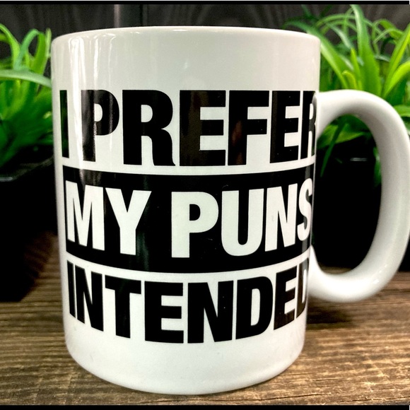 I Prefer My Puns Intended Funny Ceramic Mug - Picture 2 of 8